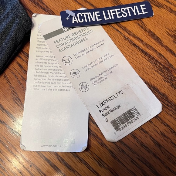 Mondetta Active Lifestyle Romper Black Melange Size - Picture 12 of 12